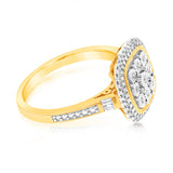 9ct Yellow Gold 1/6 Carat Diamond Dress Ring