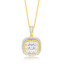 Load image into Gallery viewer, 9ct Yellow Gold 1/6 Carat Diamond Pendant
