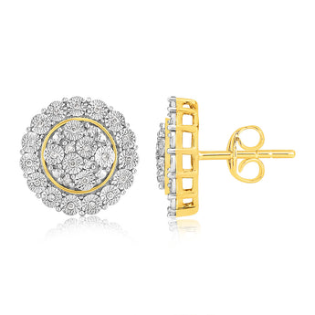 9ct Yellow Gold 1/5 Carat Diamond Stud Earrings