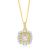 9ct Yellow Gold 1/6 Carat Diamond Pendant