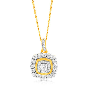 9ct Yellow Gold 1/6 Carat Diamond Pendant