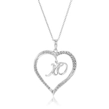 Load image into Gallery viewer, Sterling Silver 1/4 Carat Heart Shape &quot;XO&quot; Pendant On 45 Chain