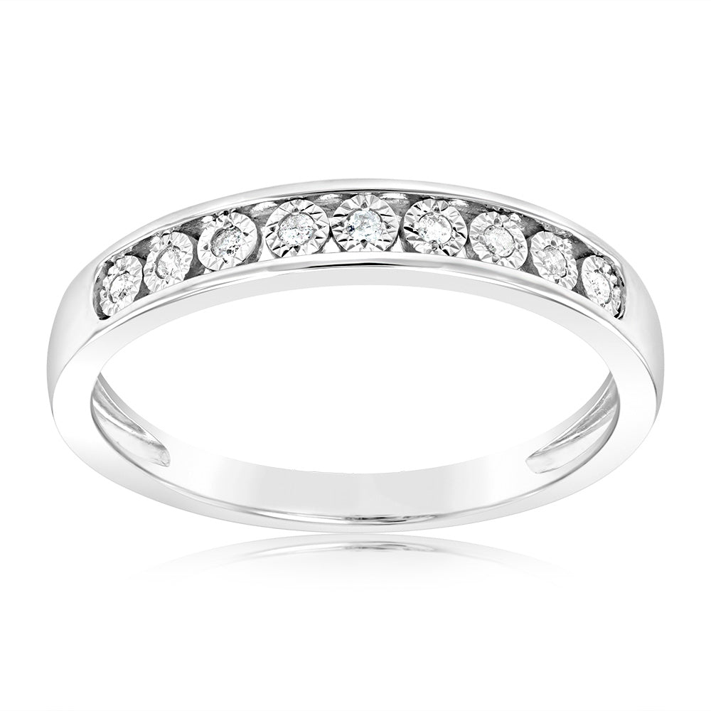 Sterling Silver .05 Carat Eternity Straight Ring