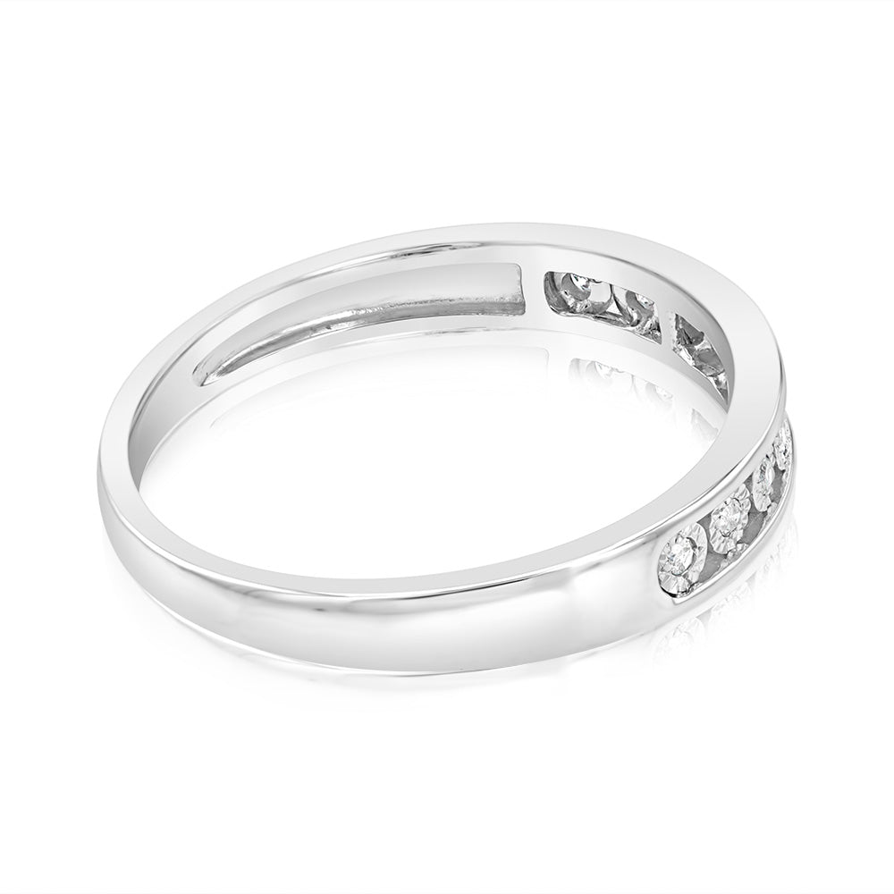 Sterling Silver .05 Carat Eternity Straight Ring