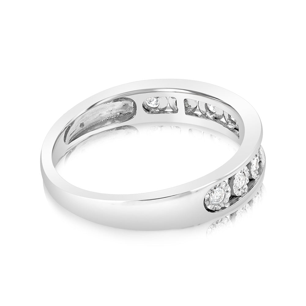 Sterling Silver 1/10 Carat Eternity Straight Ring