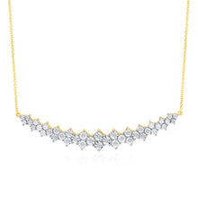 Load image into Gallery viewer, 9ct Yellow Gold 1/10 Carat Diamond Curved Chain Necklace