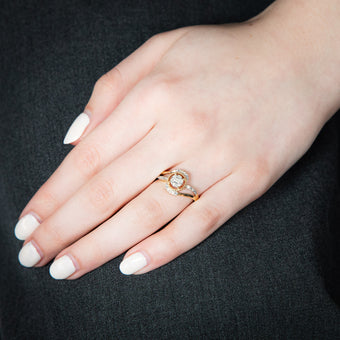 9ct Yellow Gold 1/10 Carat Diamond Dress Ring
