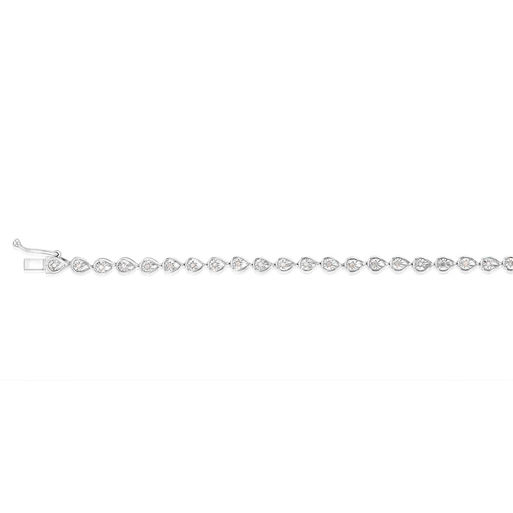 Sterling Silver 1/4 Carat Diamond 18cm Tennis Bracelet with 36 Diamonds