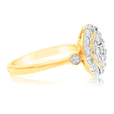 9ct Yellow Gold 0.15 Carat Diamond Ring with 25 Diamonds
