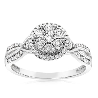 1/6 Carat Diamond Ring in Sterling Silver