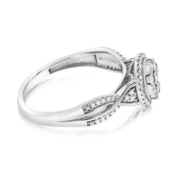 1/6 Carat Diamond Ring in Sterling Silver