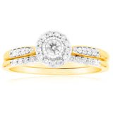 9ct Yellow Gold 1/4 Carat Diamond With 36 Brilliant Cut Diamonds