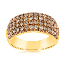 Load image into Gallery viewer, 1 Carat Diamond Ring with 58 Brilliant Cut Diamond in Silver Gold Plated