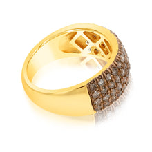 Load image into Gallery viewer, 1 Carat Diamond Ring with 58 Brilliant Cut Diamond in Silver Gold Plated