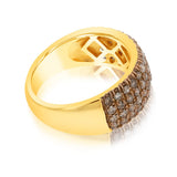1 Carat Diamond Ring with 58 Brilliant Cut Diamond in Silver Gold Plated