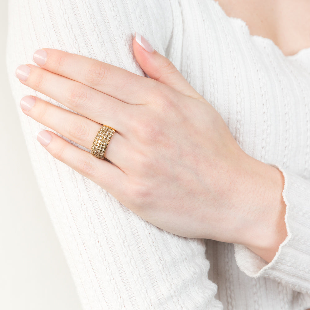 1 Carat Diamond Ring with 58 Brilliant Cut Diamond in Silver Gold Plated