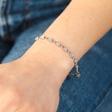 10 Point Diamond Fancy Heart 18cm Bracelet in Sterling Silver