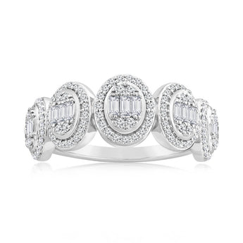 0.55 Carat Diamond Cluster Ring in 10ct White Gold