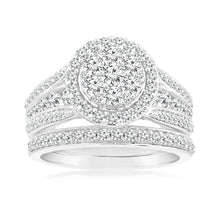 Load image into Gallery viewer, 1.30 Carat Diamond Bridal Ring Set in 10ct White Gold