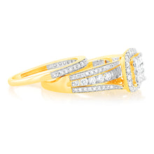 Load image into Gallery viewer, 1.40 Carat Diamond Cushion Shape Bridal Set in 10ct Yellow Gold
