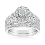 1.40 Carat Diamond Bridal Set in 10ct White Gold