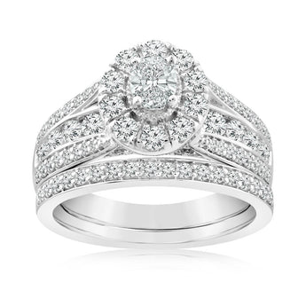 1.40 Carat Diamond Bridal Set in 10ct White Gold