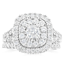Load image into Gallery viewer, 1.90 Carat Diamond Cushion Shape Bridal Set in 10ct White Gold