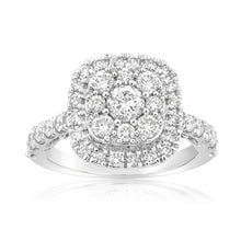 Load image into Gallery viewer, 1.40 Carat Diamond Cushion Shape Ring in 10ct White Gold