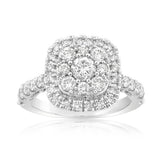 1.40 Carat Diamond Cushion Shape Ring in 10ct White Gold