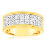 3/4 Carat Diamond Gents Ring in 10ct Yellow Gold