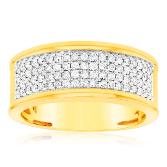3/4 Carat Diamond Gents Ring in 10ct Yellow Gold