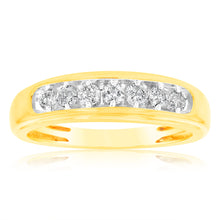 Load image into Gallery viewer, NO RESIZE 1/2 Carat Diamond Gents Ring in 10ct Yellow Gold