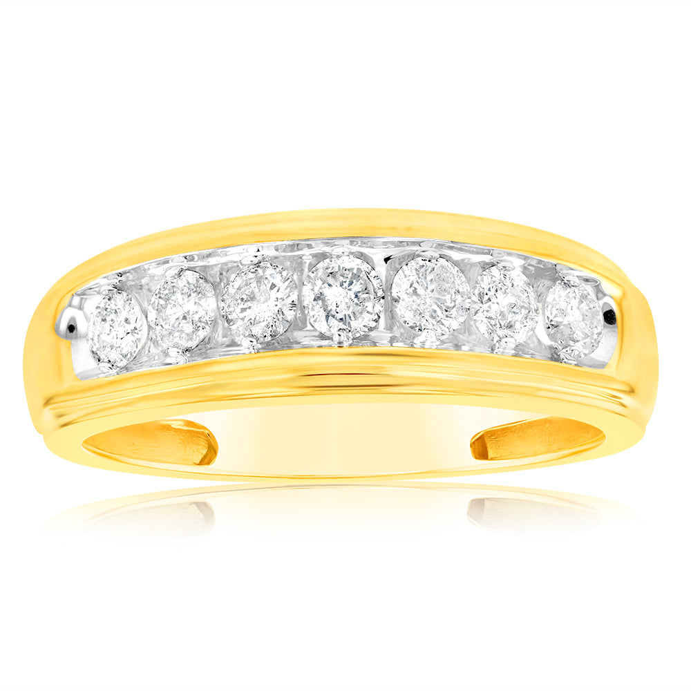 3/4 Carat Diamond Gents Ring in 10ct Yellow Gold