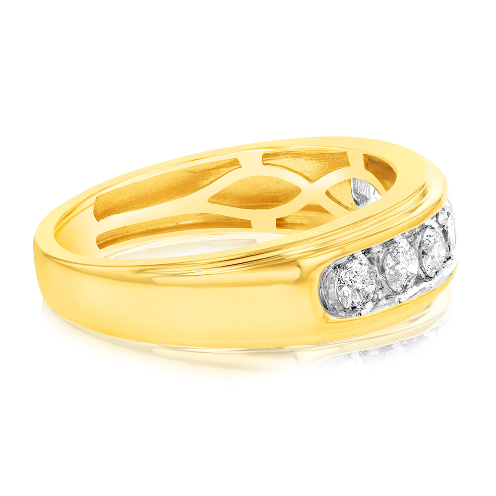3/4 Carat Diamond Gents Ring in 10ct Yellow Gold