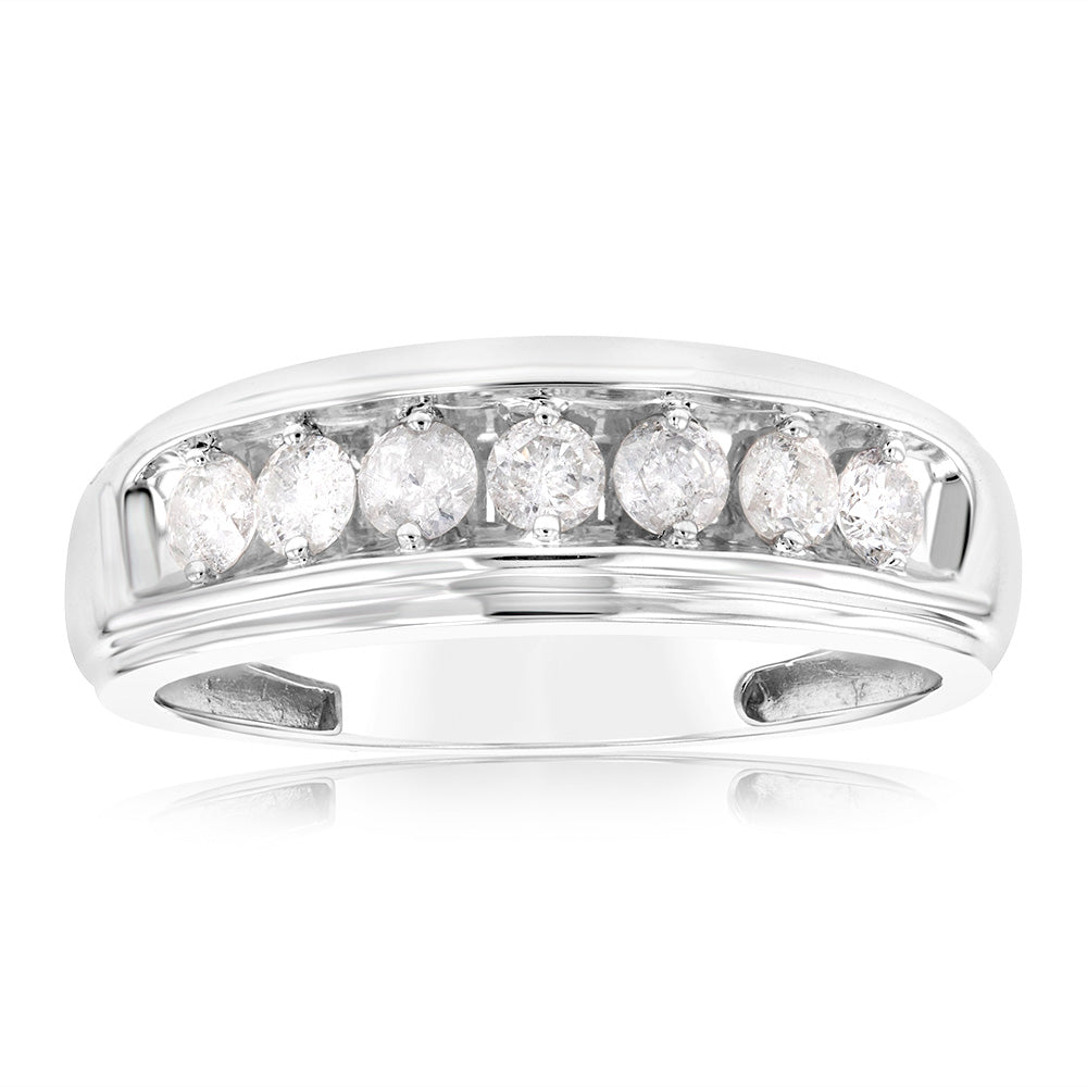 3/4 Carat Diamond Gents Ring in 10ct White Gold