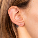 1/4 Carat Diamond Solitaire Earrings in Sterling Silver