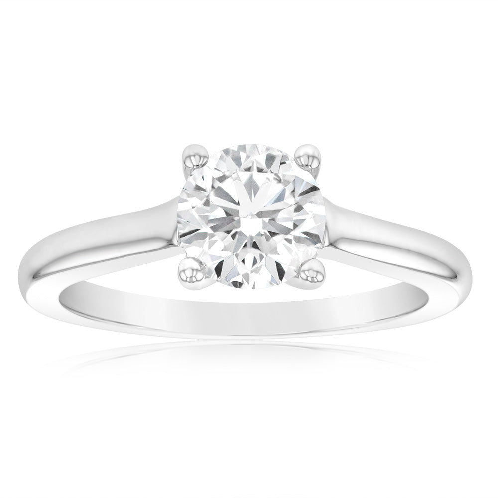 0.95 Carat Solitaire Diamond Ring in 18ct White Gold