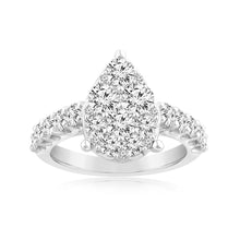 Load image into Gallery viewer, 2 Carat Diamond Pear Shaped Engagement Ring in 14ct White Gold