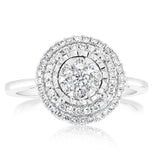 9ct White Gold 0.40 Carat Diamond Halo Ring