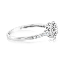 Load image into Gallery viewer, 9ct White Gold 1/4 Carat Dimaond Halo Ring