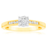 9ct Yellow Gold 1/5 Carat Diamond Ring