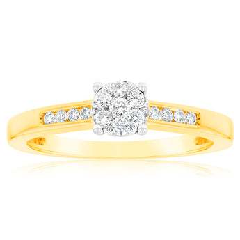 9ct Yellow Gold 1/5 Carat Diamond Ring