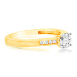 9ct Yellow Gold 1/5 Carat Diamond Ring