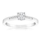 9ct White Gold 1/5 Carat Diamond Dress Ring