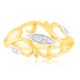 9ct Yellow Gold Diamond Ring with 5 Brilliant Cut Diamonds