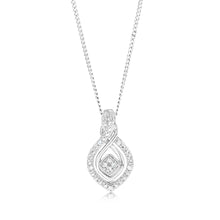 Load image into Gallery viewer, Sterling Silver Diamond Pendant with 10 Brilliant Cut Diamonds