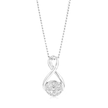 Load image into Gallery viewer, Sterling Silver Diamond Pendant with 7 Brilliant Cut Diamonds