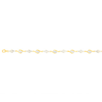 1/10 Carat Diamond Bracelet in 9ct Yellow & White Gold