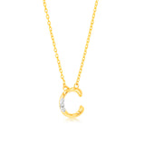 Initial C Diamond Pendant in 9ct Yellow Gold
