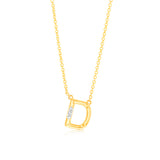 Initial D Diamond Pendant in 9ct Yellow Gold